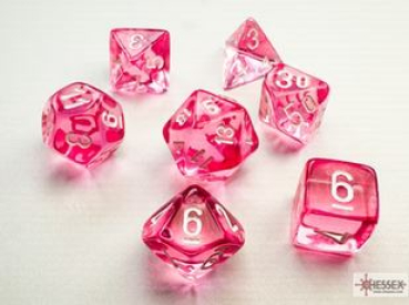 Würfel: 7er Set MINI - Translucent - Pink